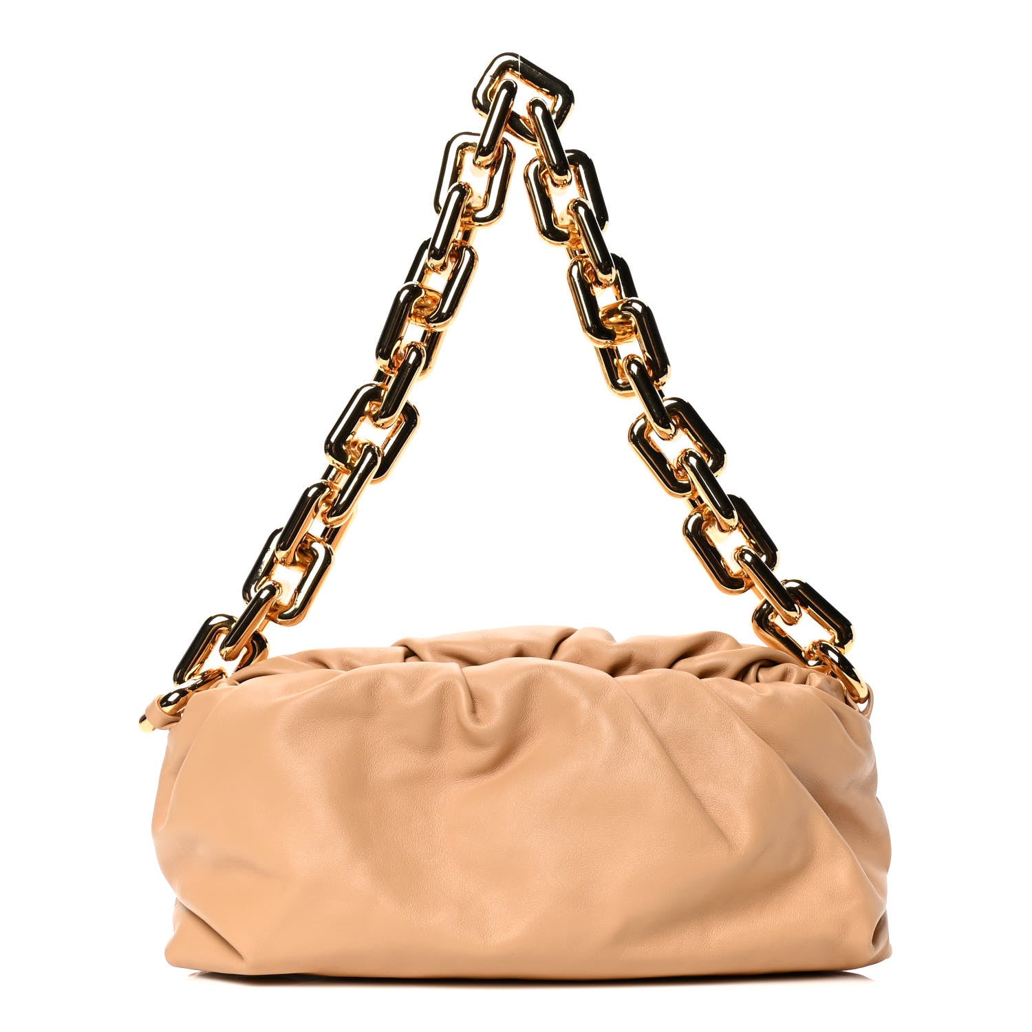 Bottega Veneta Calfskin The Pouch Chain Almond 1 of 5