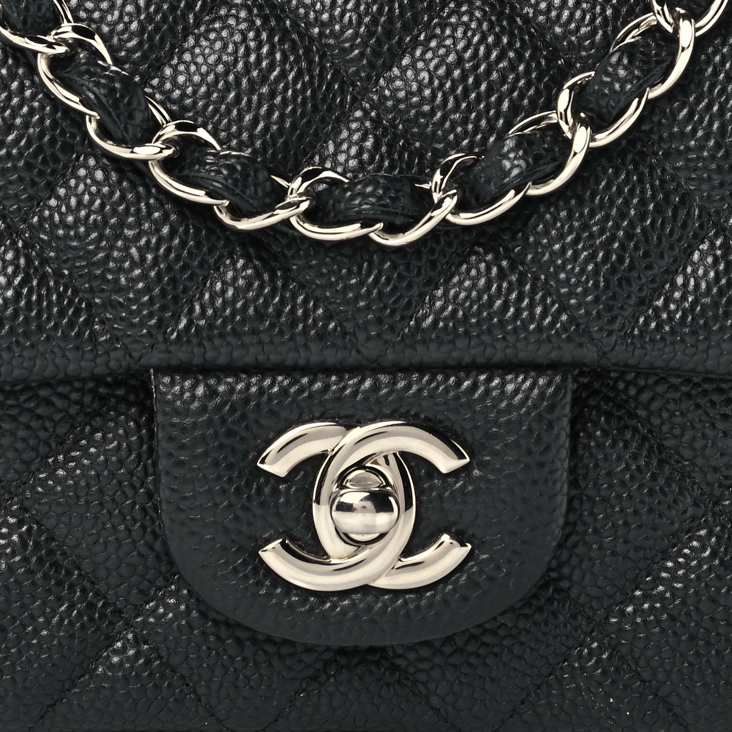 Caviar Quilted Mini Rectangular Flap Black