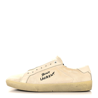 Saint Laurent Distressed Canvas Court Classic Sneakers 42 Panna 1 of 10
