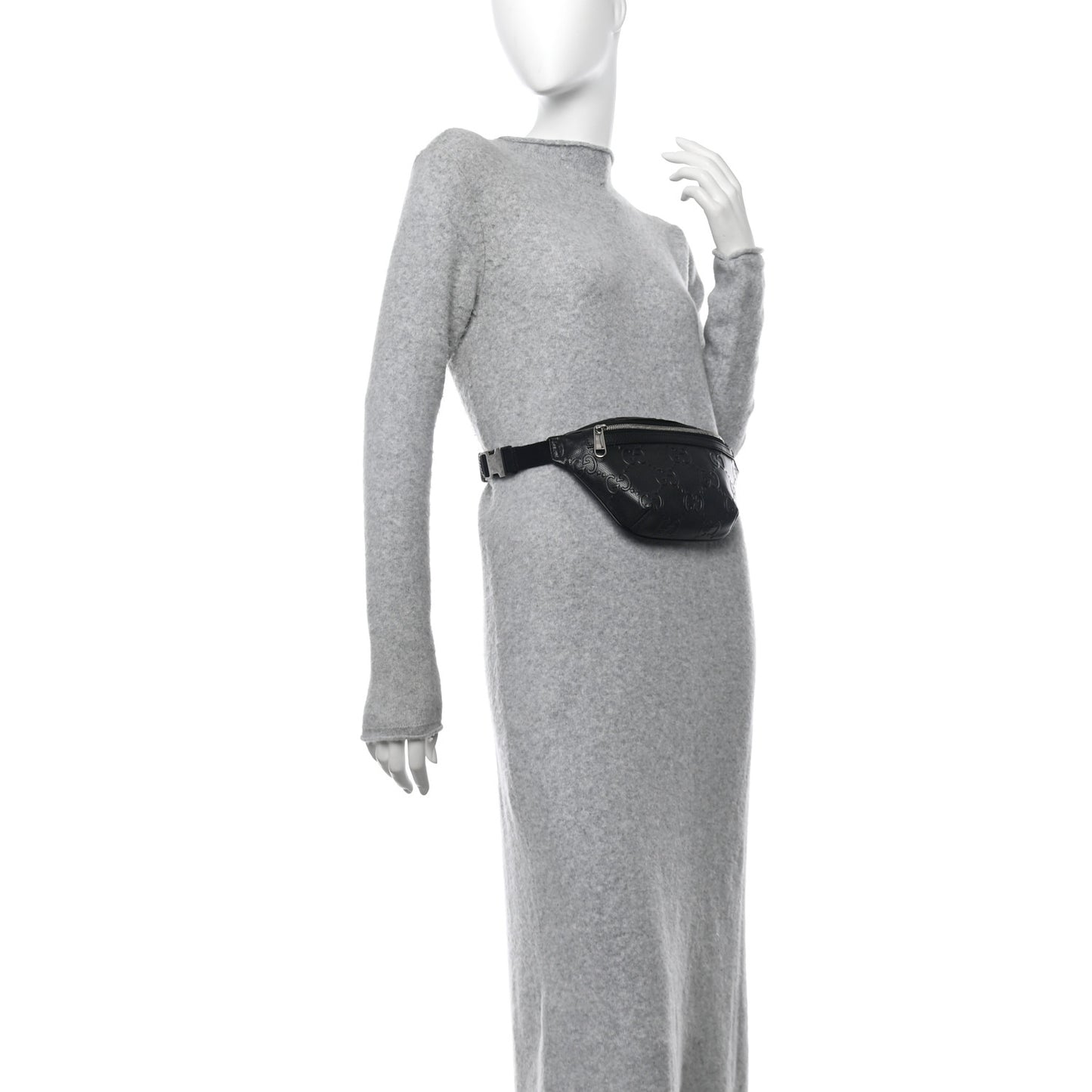 Calfskin GG Tennis Embossed Belt Bag Black