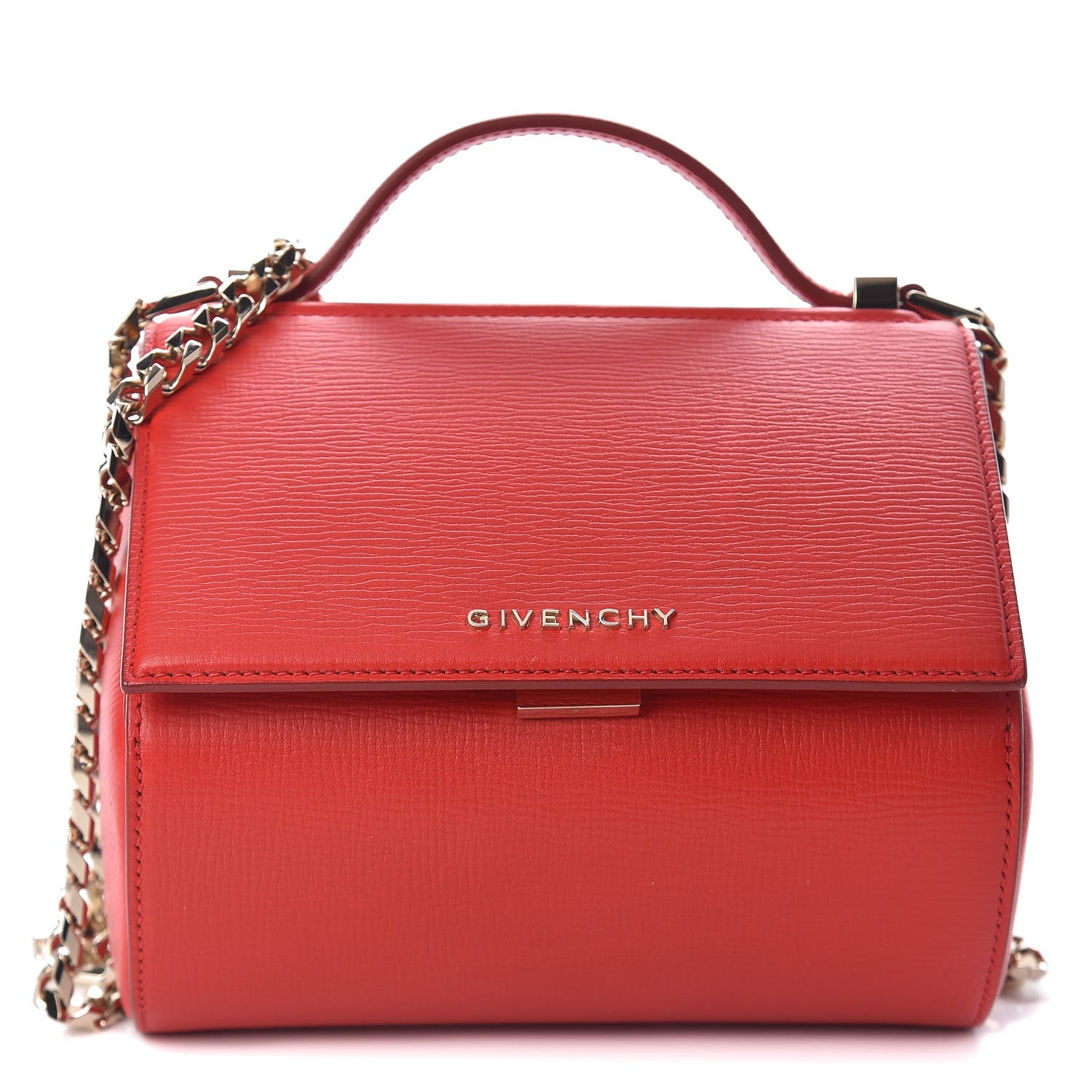 Givenchy Textured Calfskin Mini Pandora Box Chain Crossbody Bag Medium Red 1 of 10