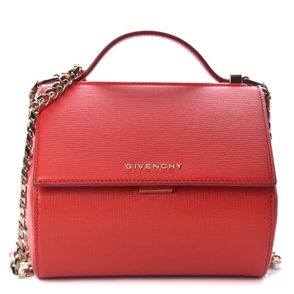 Givenchy Textured Calfskin Mini Pandora Box Chain Crossbody Bag Medium Red 1 of 10