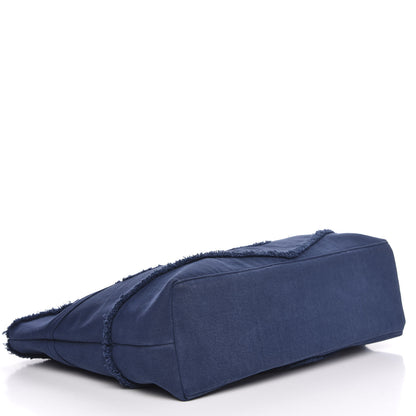 Chanel Denim Chevron Coco Tote Navy 3 of 9