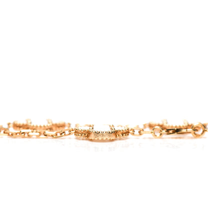 Van Cleef & Arpels 18K Yellow Gold Mother of Pearl 5 Motifs Vintage Alhambra Bracelet 4 of 5