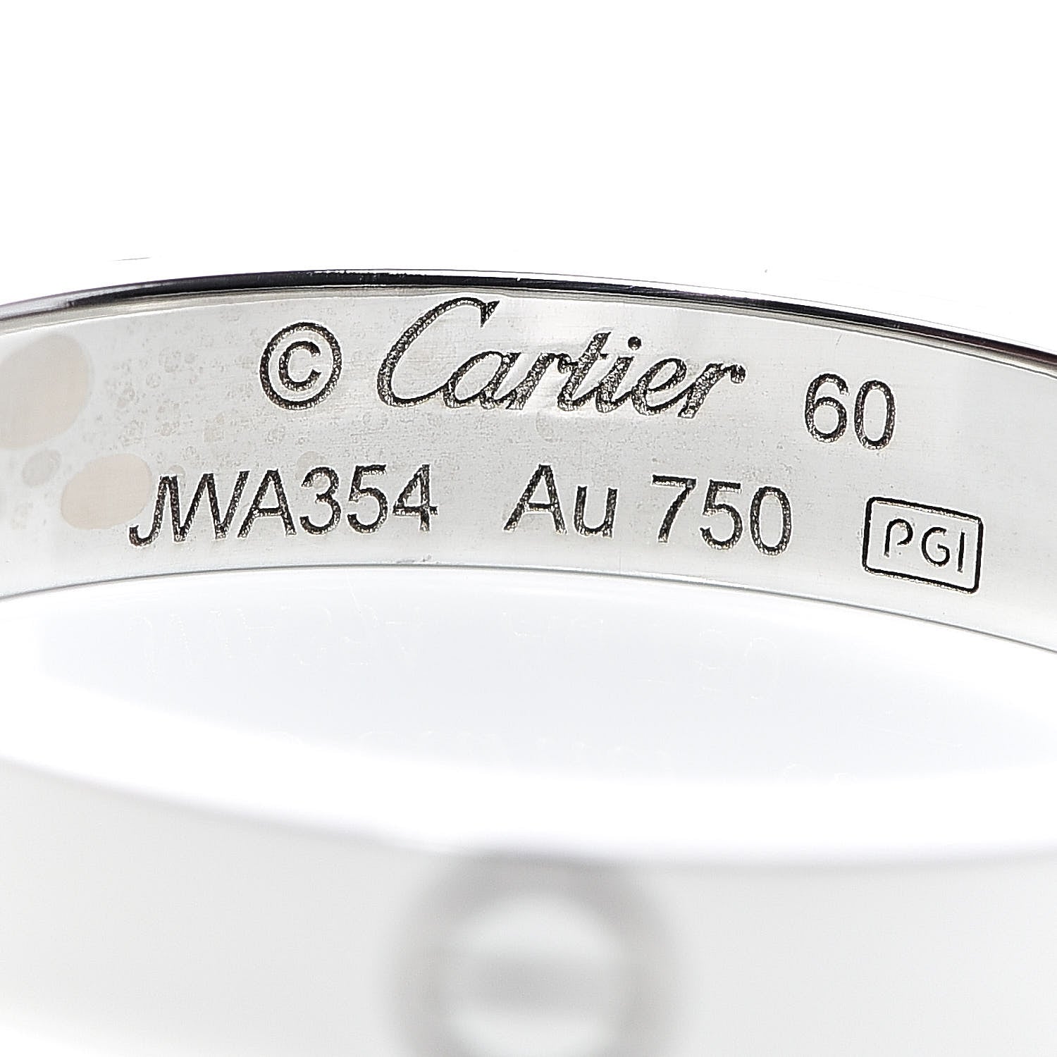 Cartier 18K White Gold 3.5mm LOVE Wedding Band Ring 60 9.25 4 of 8