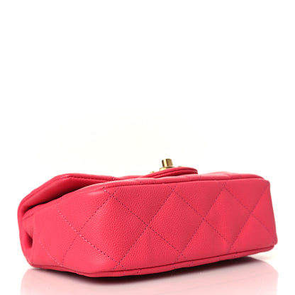 Chanel Caviar Quilted Sweetheart Mini Flap Dark Pink 4 of 9
