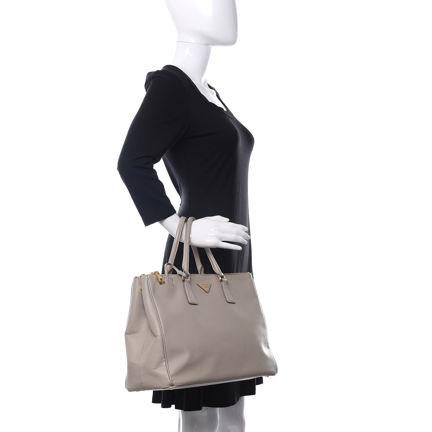 Prada Saffiano Large Galleria Double Zip Tote Pomice 2 of 23