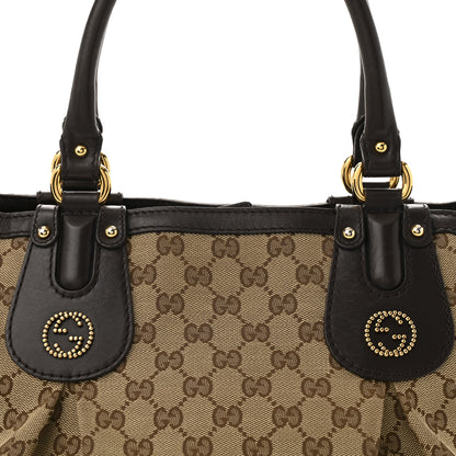 Gucci Monogram Medium Scarlett Studded Tote Dark Brown 8 of 14
