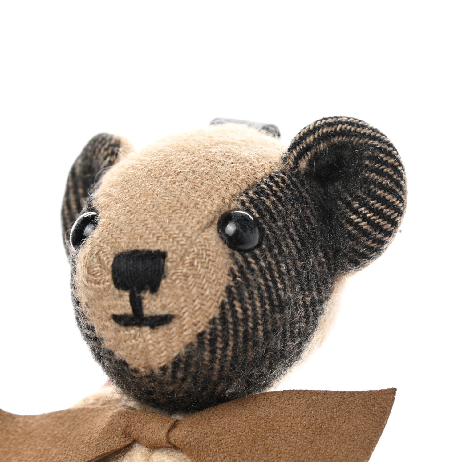 Burberry Cashmere Calfskin Thomas Bow Tie Teddy Bear Keychain Charm Archive Beige 4 of 6