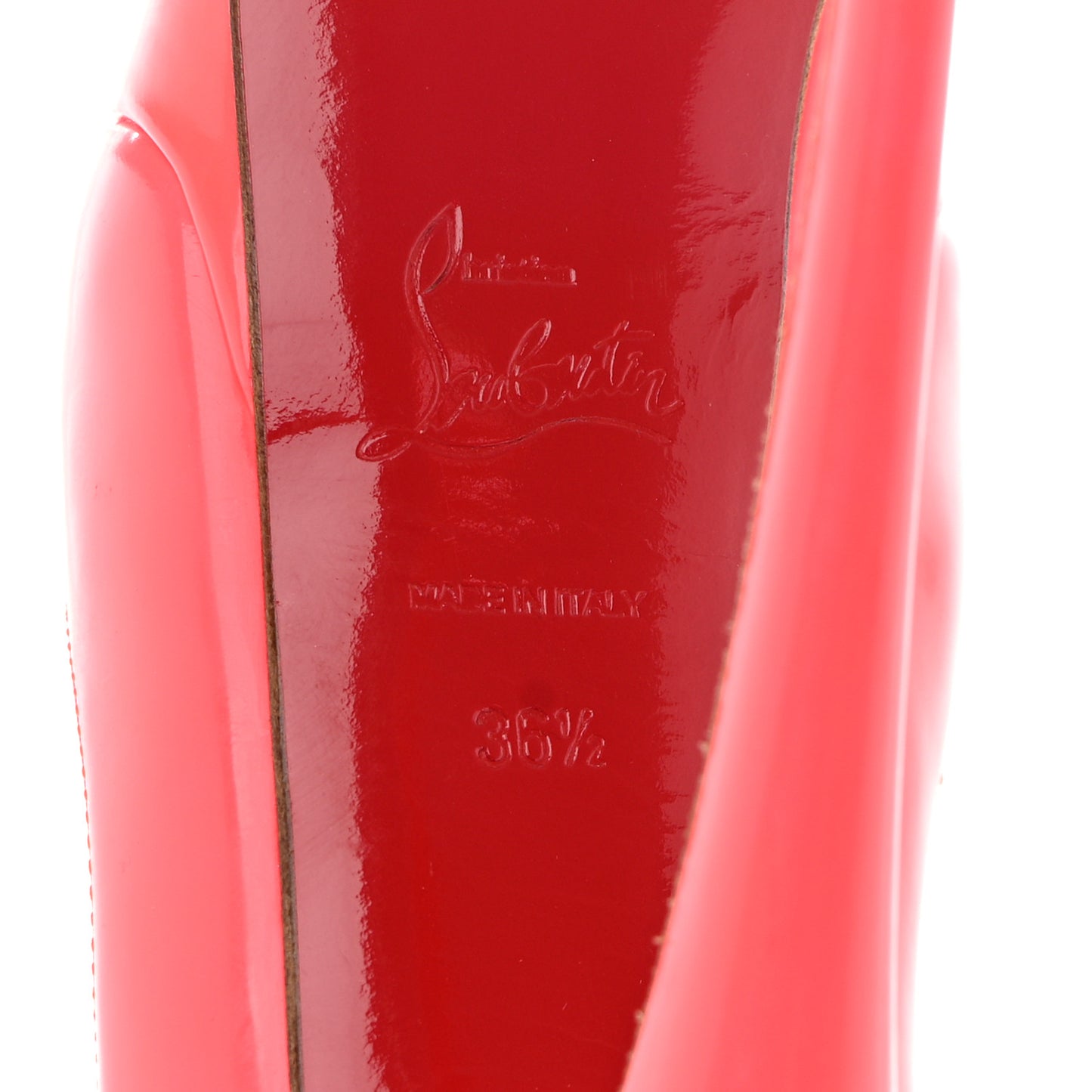 Patent Lady Peep 150 Pumps 36.5 Fluo Rose Paris