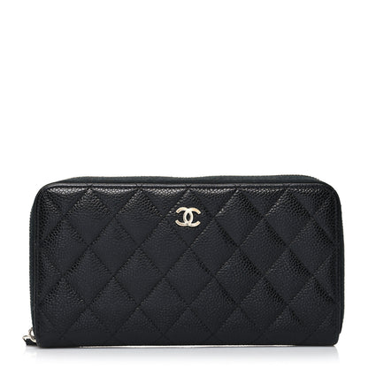 Chanel Caviar Quilted Large Gusset Zip Around Wallet Black 1 of 14