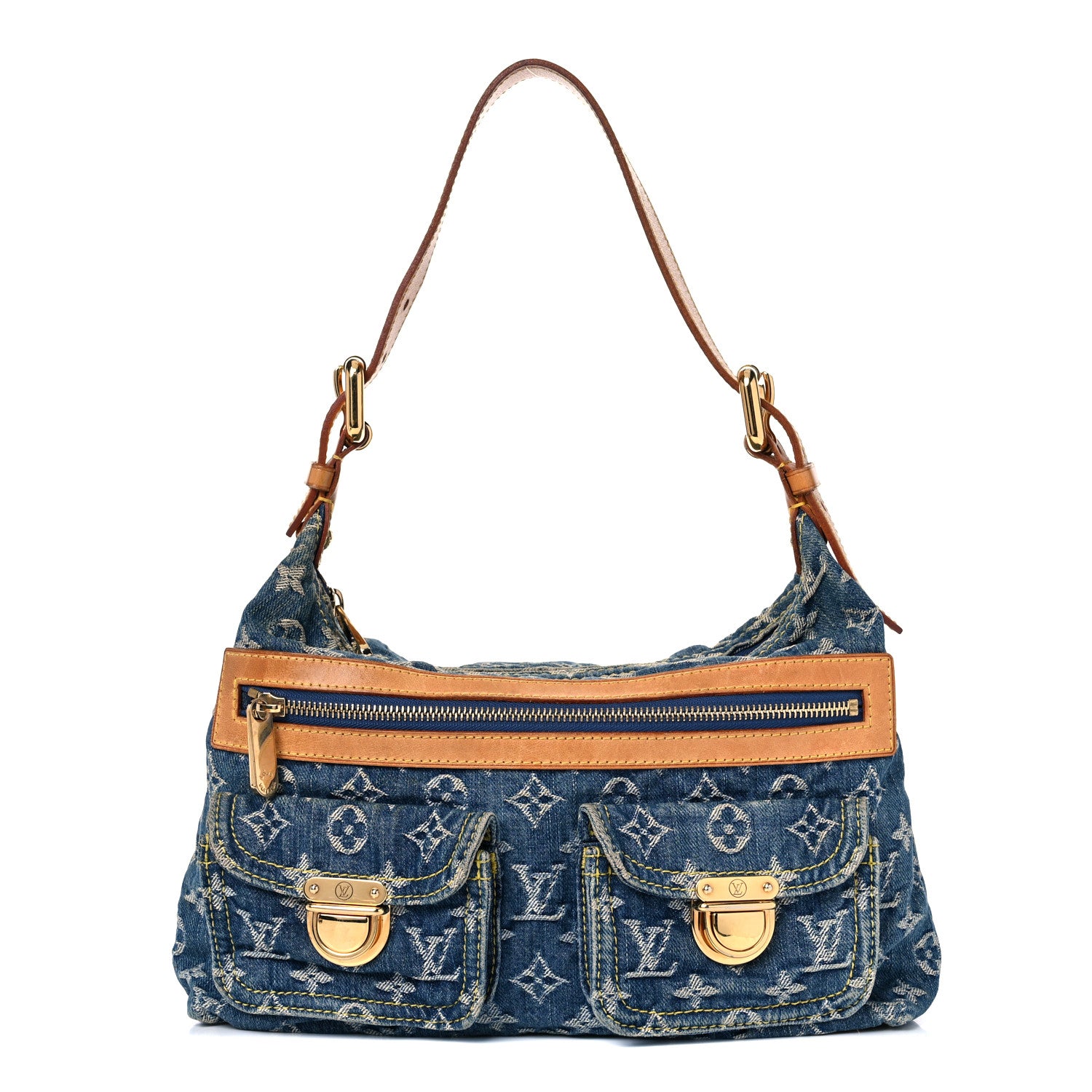 Louis Vuitton Monogram Denim Baggy PM Blue 1 of 23