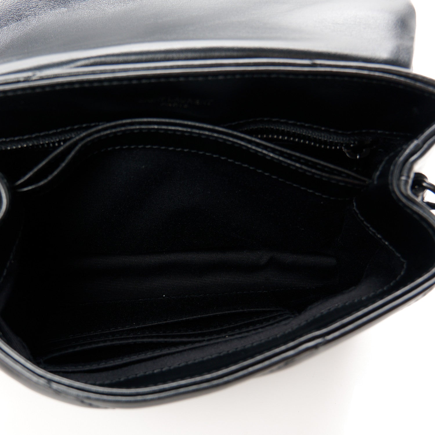 Saint Laurent Calfskin Y Quilted Monogram Monochrome Toy Loulou Crossbody Bag Black 5 of 11