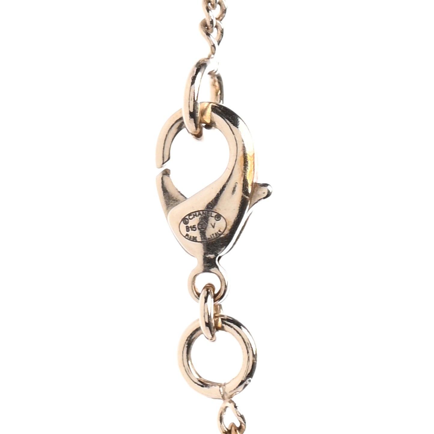 Crystal Twisted CC Drop Necklace Gold