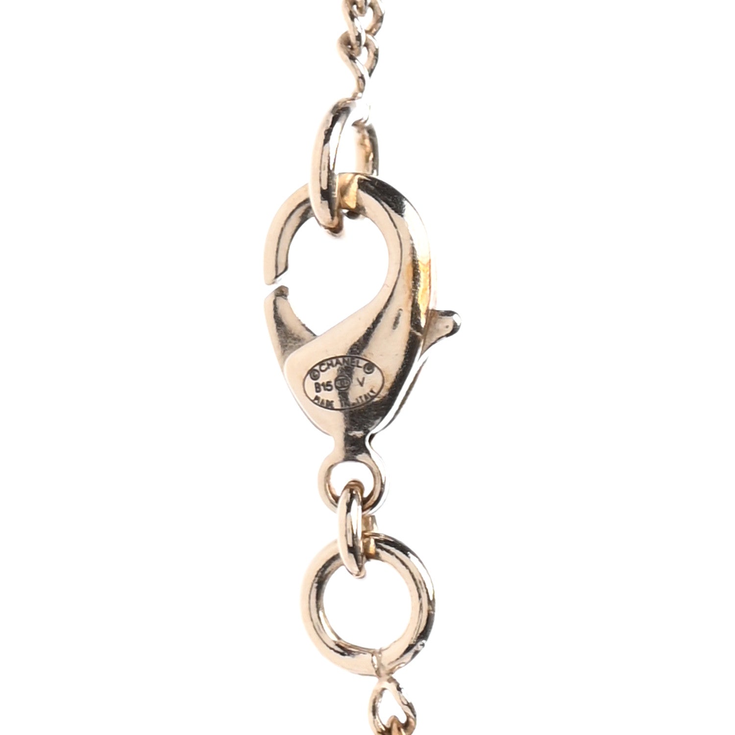 Chanel Crystal Twisted CC Drop Necklace Gold 4 of 5
