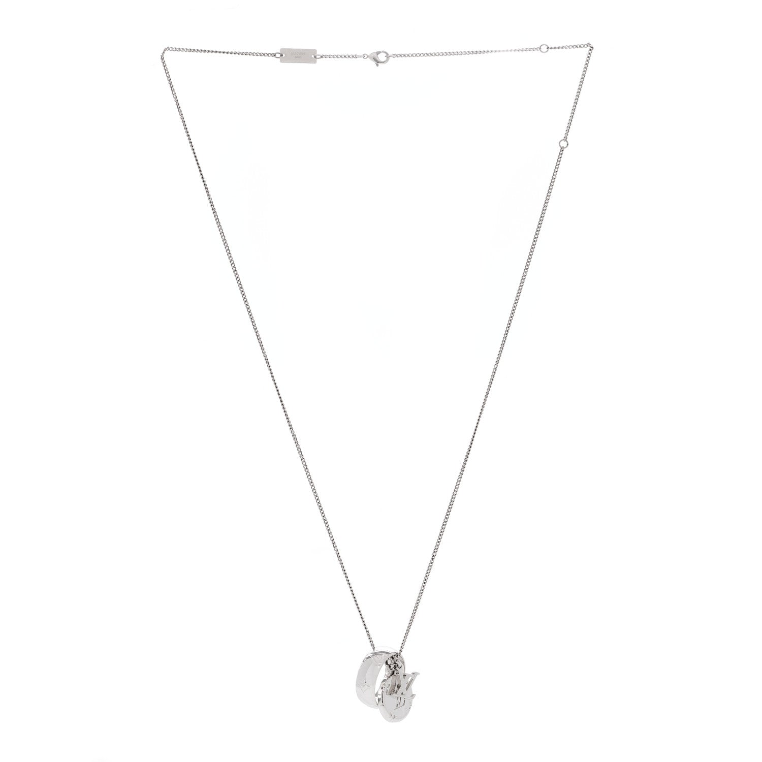Louis Vuitton Zamac Palladium Monogram Charms Necklace Silver 2 of 3