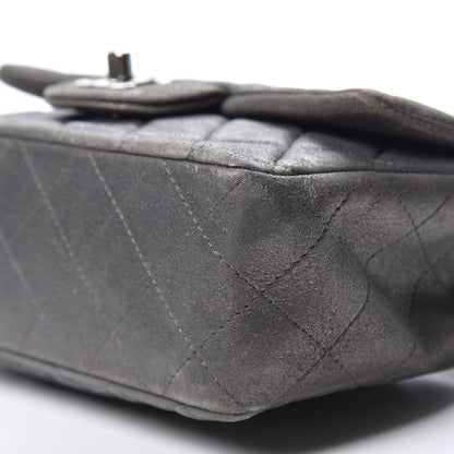 Chanel Iridescent Calfskin Quilted Mini Rectangular Flap Charcoal Grey 6 of 9