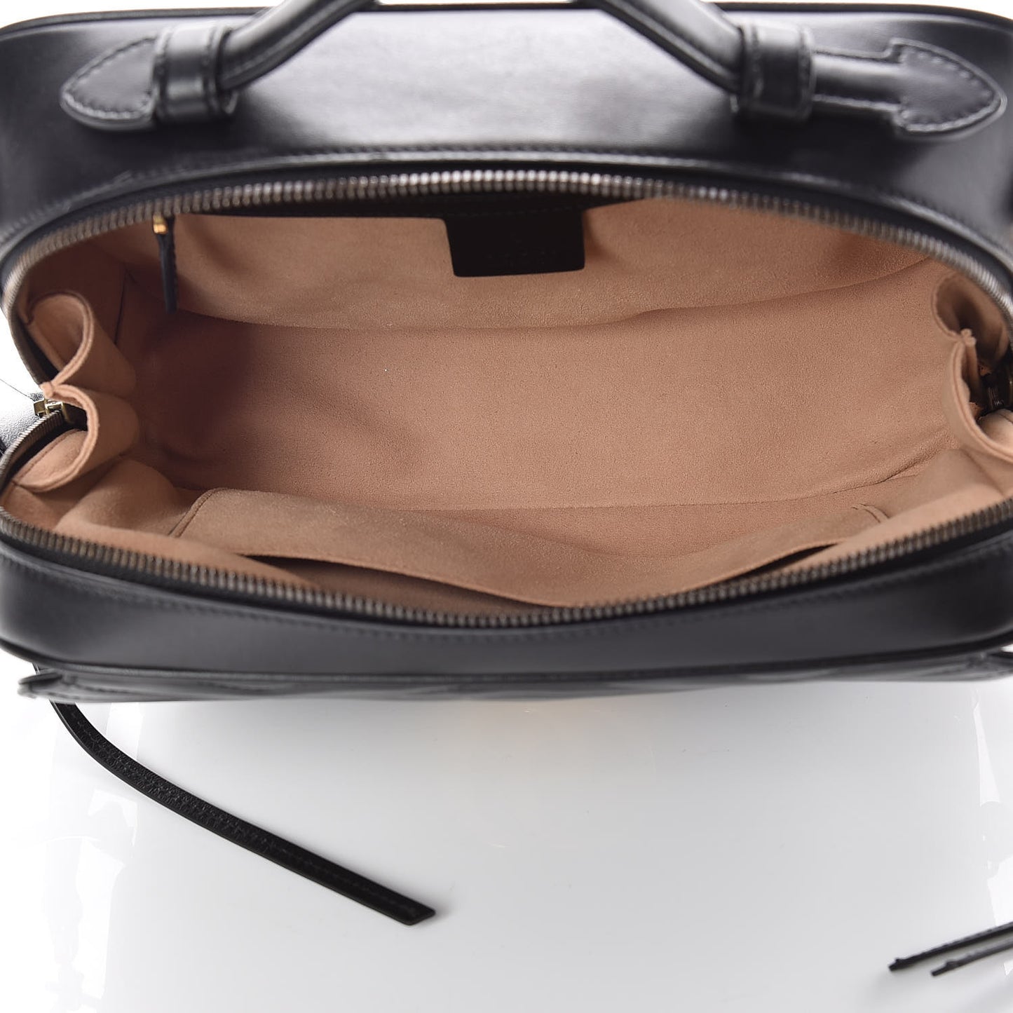 Calfskin Matelasse Sylvie Web Small GG Marmont Top Handle Shoulder Bag Black