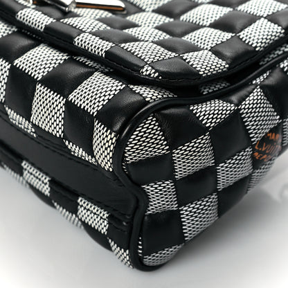 Louis Vuitton Calfskin Damier Twist Shoulder Bag BB Black White 9 of 9