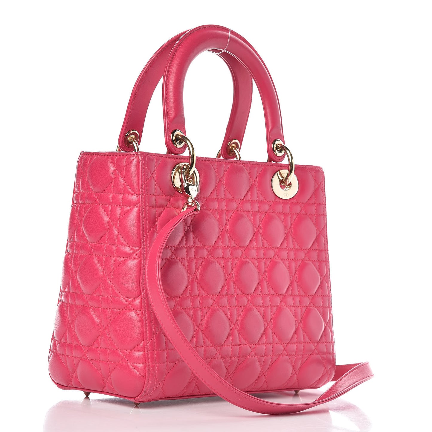 Lambskin Cannage Medium Lady Dior Pink