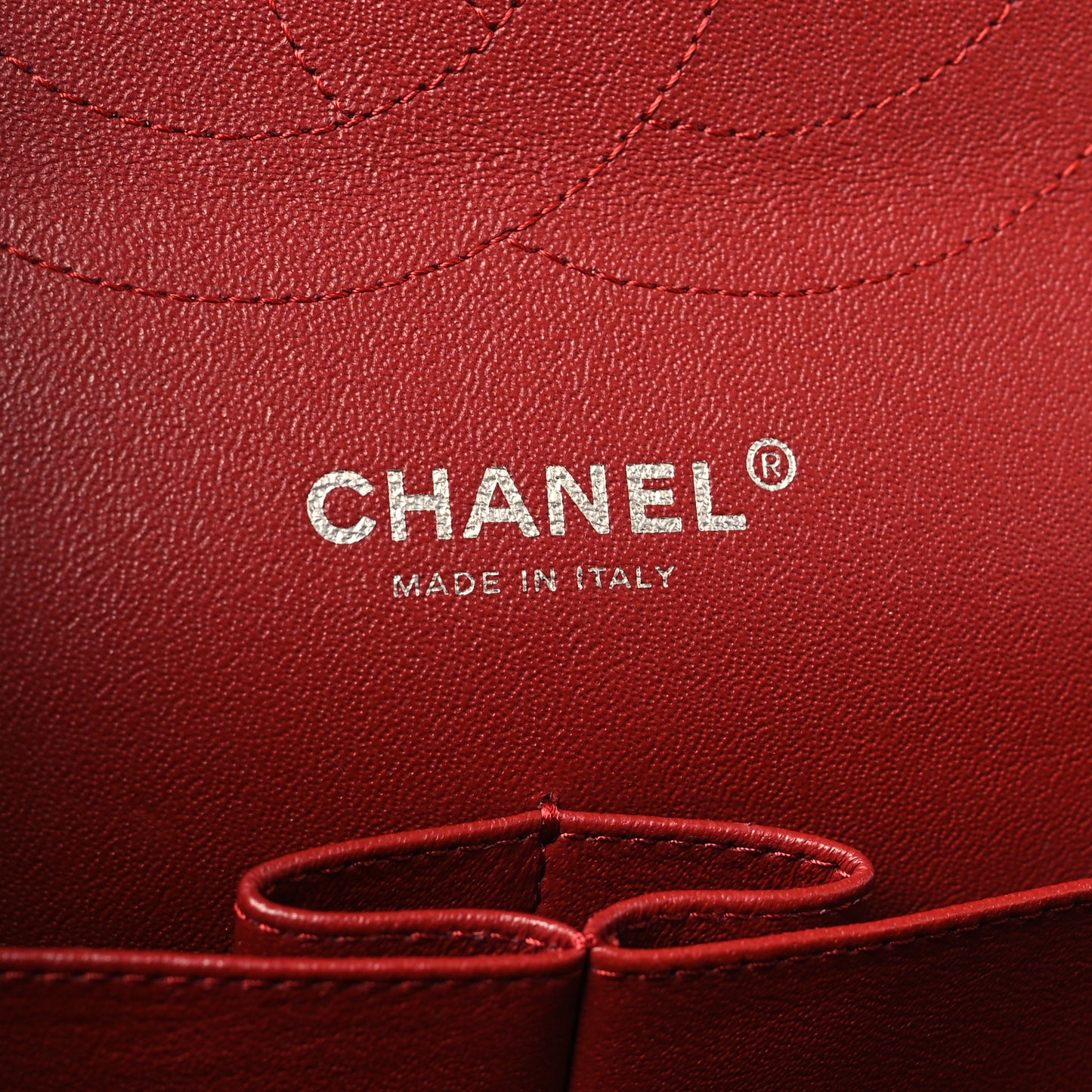 Caviar Quilted Jumbo Double Flap Dark Red