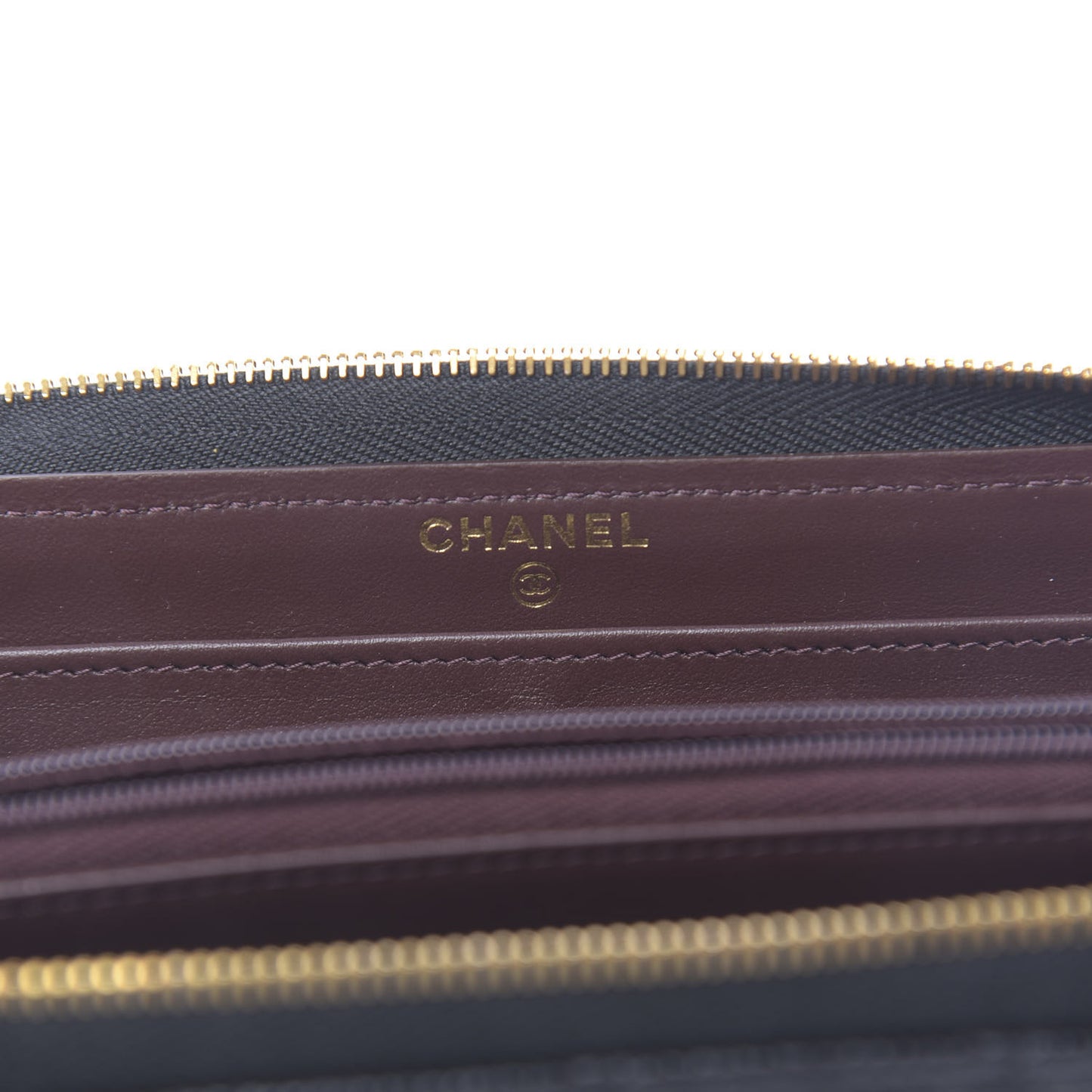 Caviar Quilted Large Gusset Zip Around Wallet Black