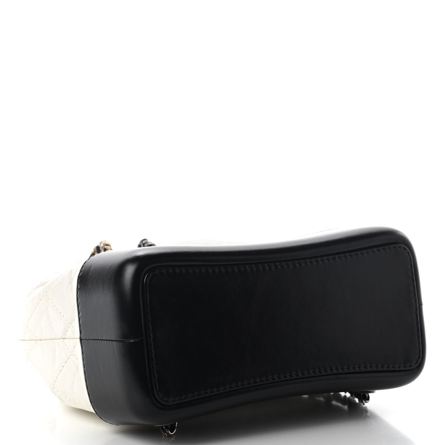 Aged Calfskin Quilted Small Gabrielle Backpack Black White