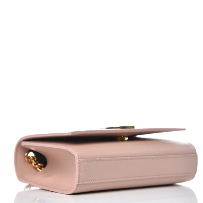 Saint Laurent Grain De Poudre Small Monogram Kate Satchel Pale Pink 4 of 8