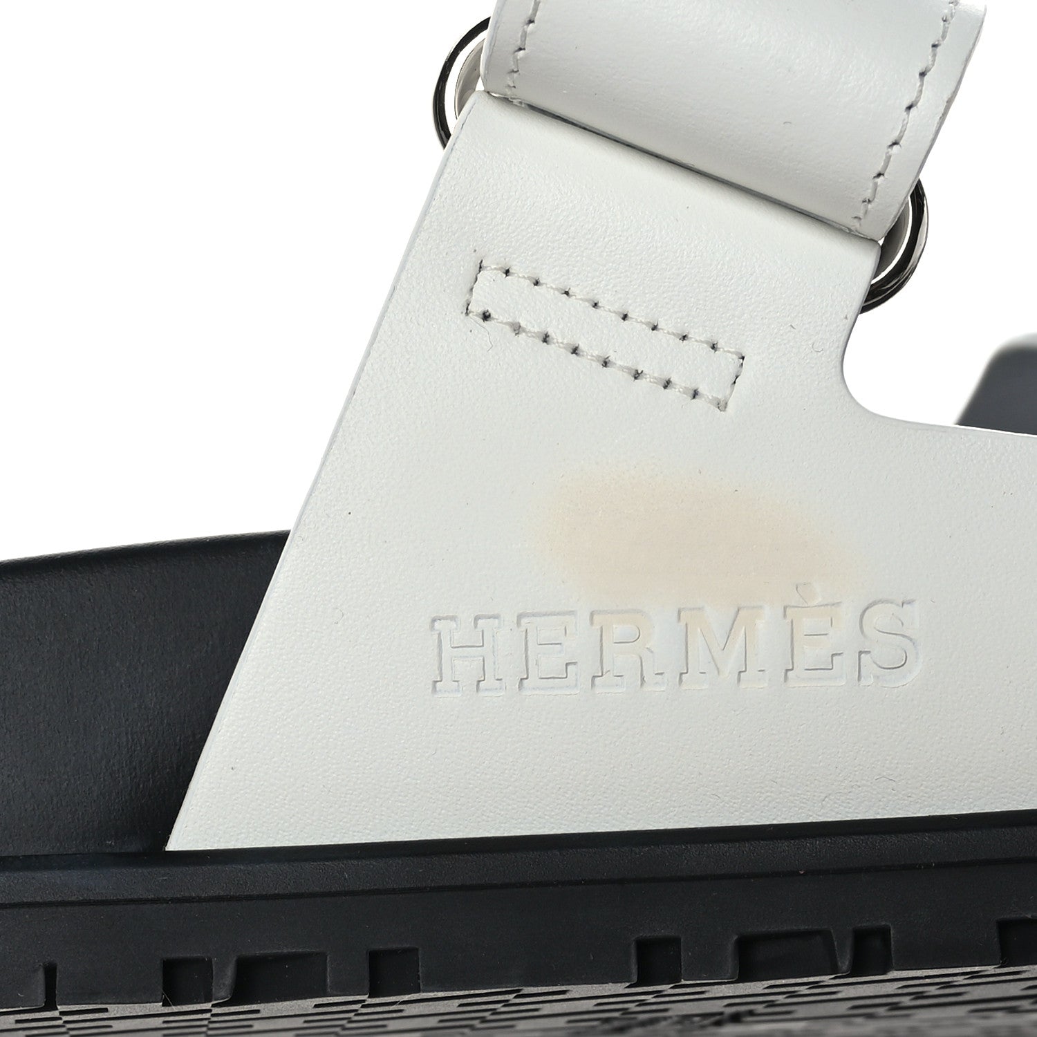 Hermes Calfskin Womens Chypre Sandals 37 White 9 of 9