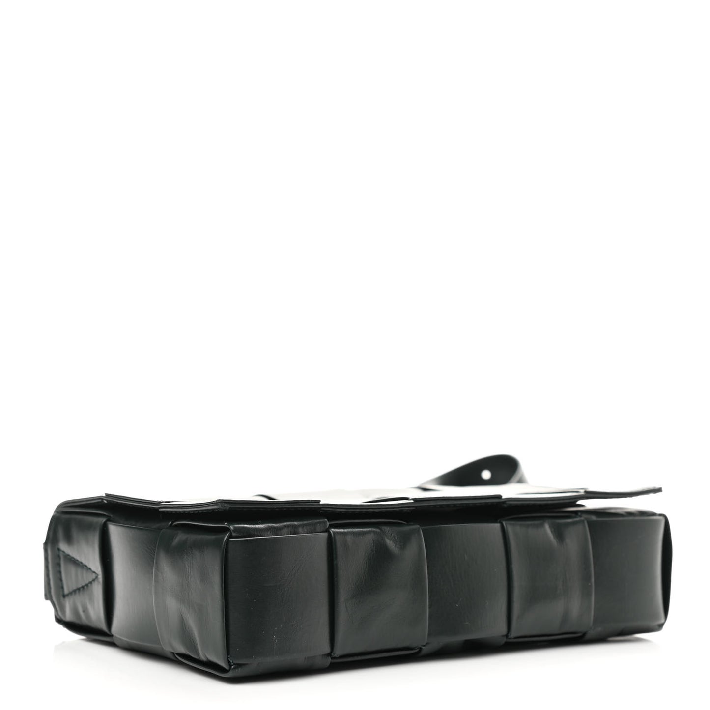 Paper Calfskin Maxi Intreccio Cassette Crossbody Bag Black