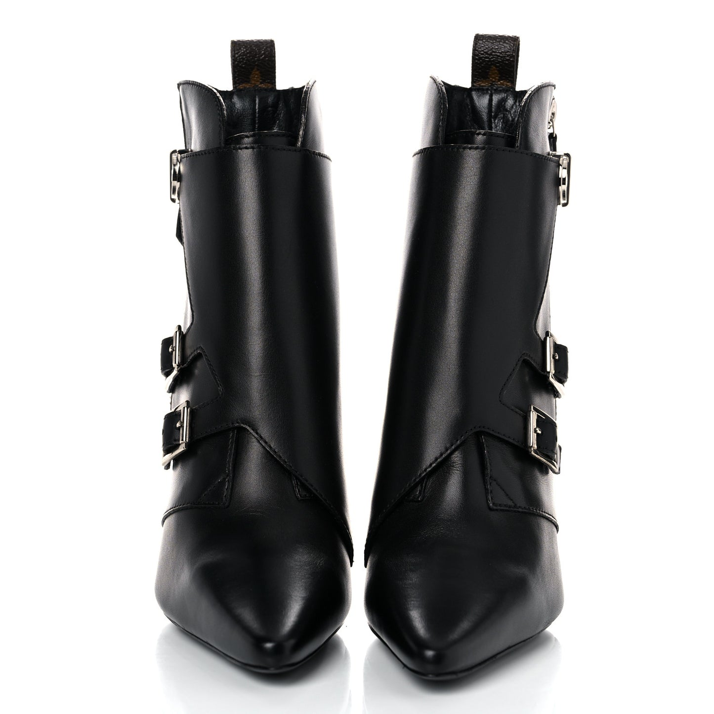 Calfskin Monogram Janet Ankle Boots 37 Black