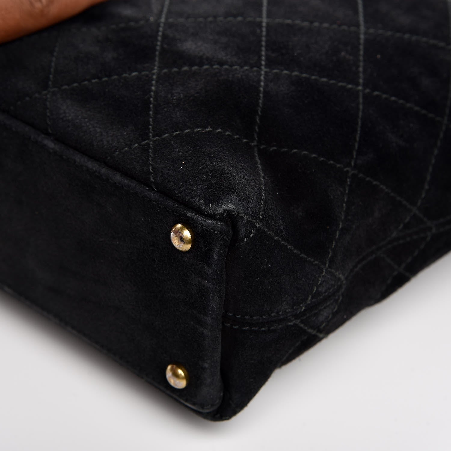 Chanel Suede Stitched Shoulder Bag Black 11 of 11