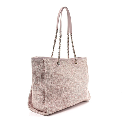 Chanel Straw Lurex Small Deauville Tote Pink 3 of 10