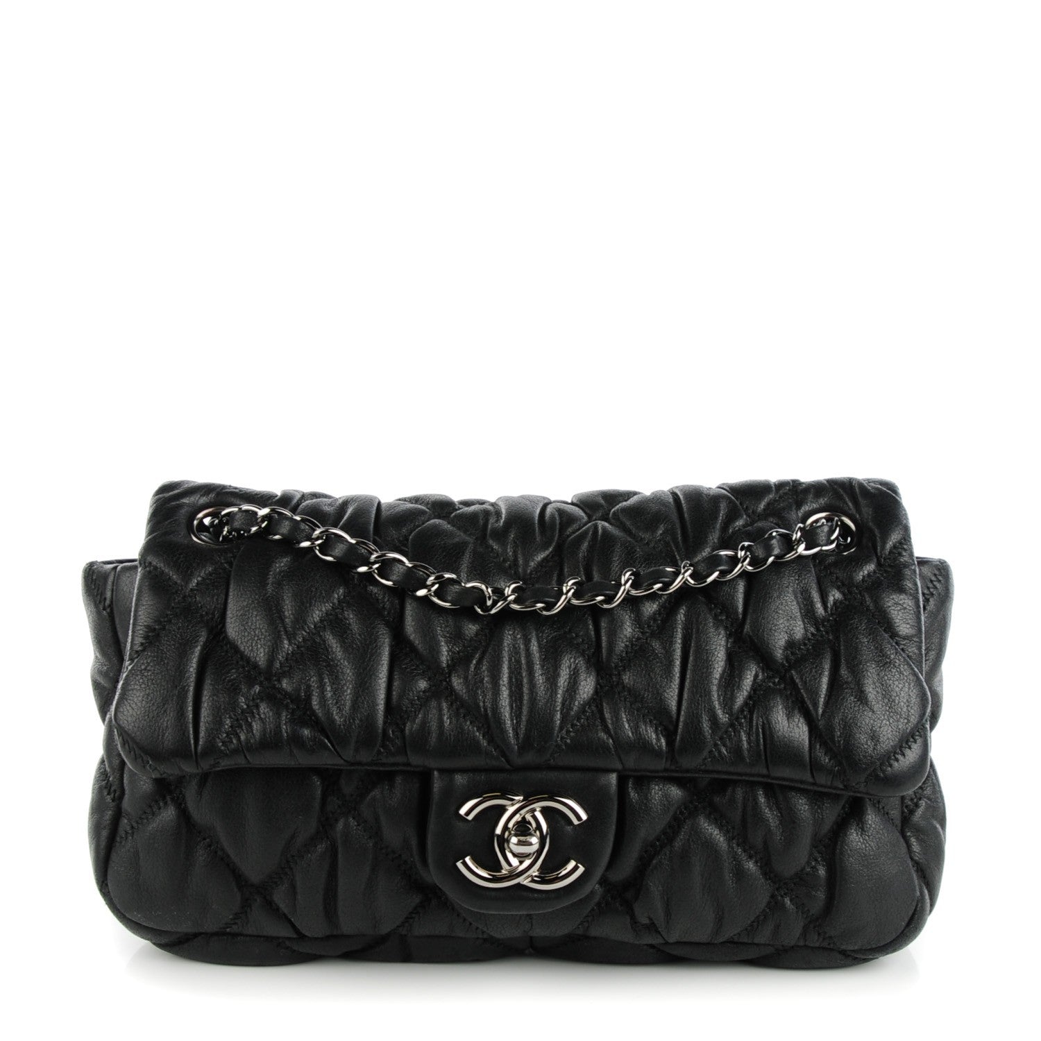 Chanel Calfskin Small Bubble Quilt Flap Bag Black 1 of 8
