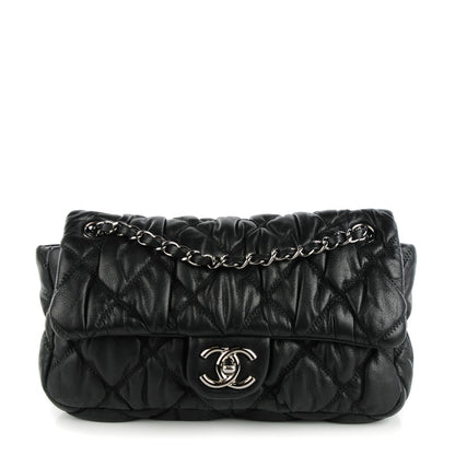 Chanel Calfskin Small Bubble Quilt Flap Bag Black 1 of 8