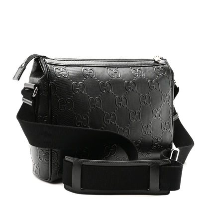 Gucci Calfskin GG Tennis Embossed Shoulder Bag Black 3 of 10