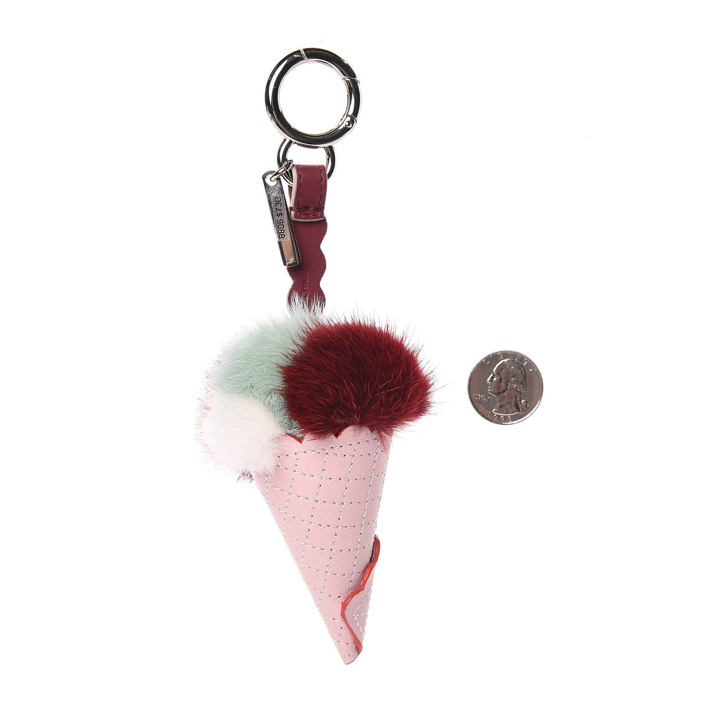 Mink Fur Calfskin Fun Fair Bag Charm Multicolor