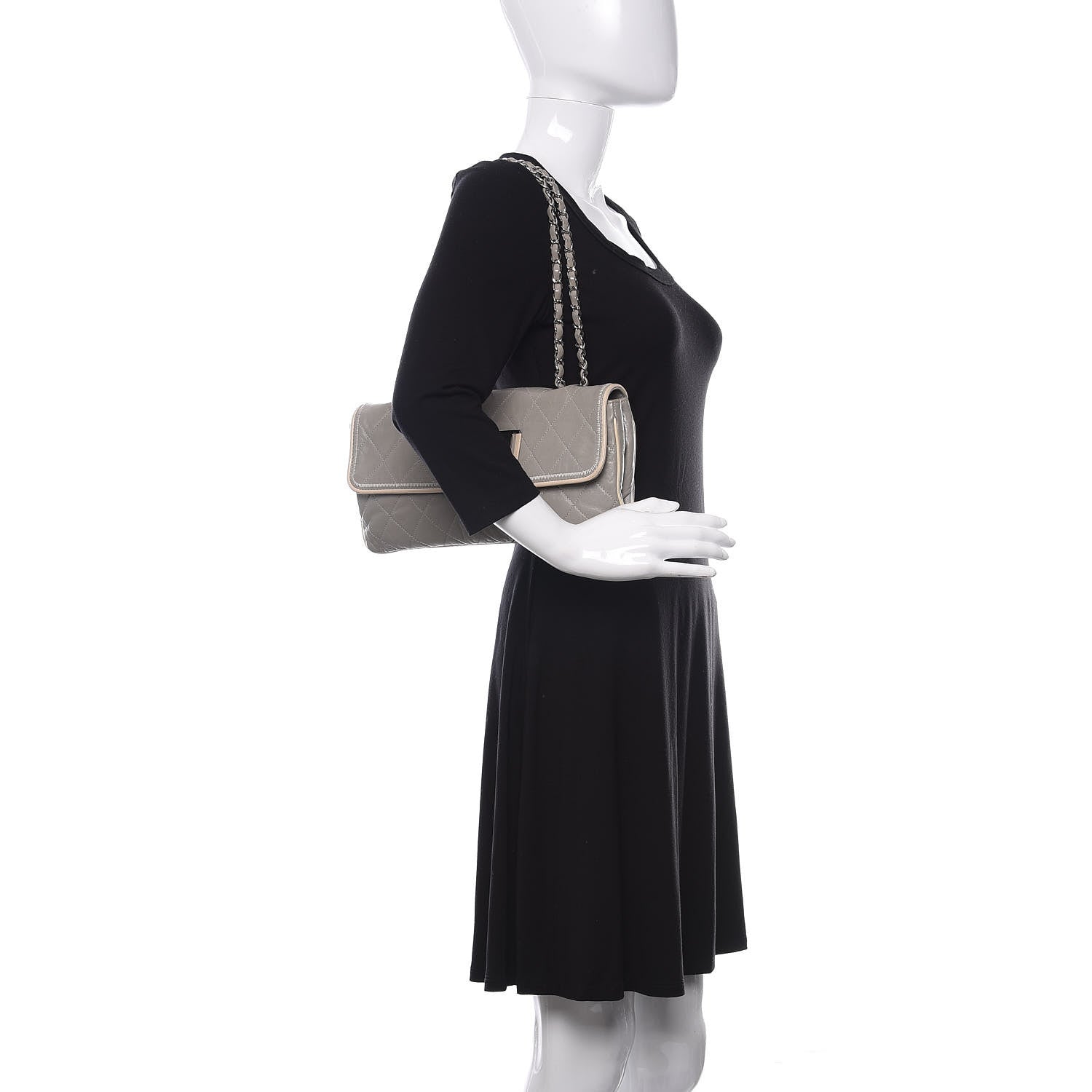 Chanel Lambskin East West Mademoiselle Flap Grey 2 of 10