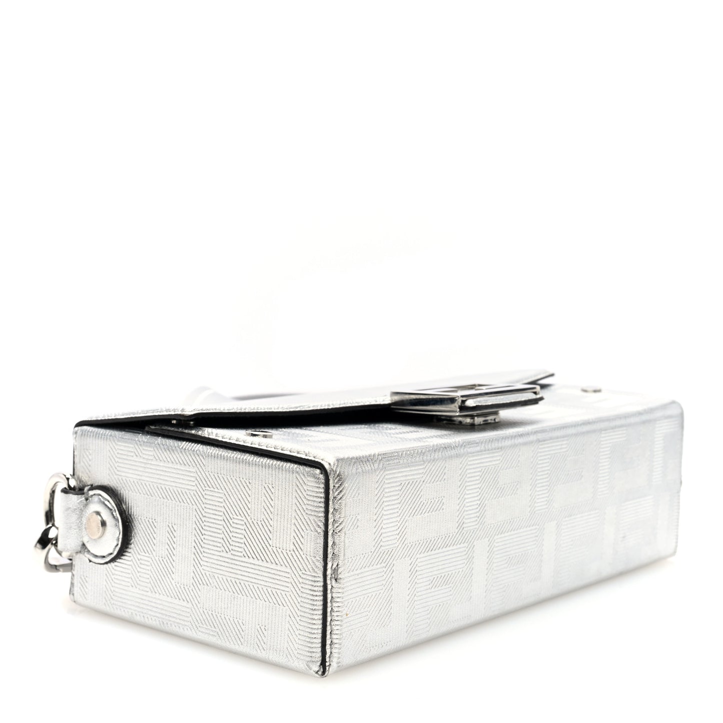 Vitello Catalan Mirror FF 1974 Baguette Soft Trunk Argento