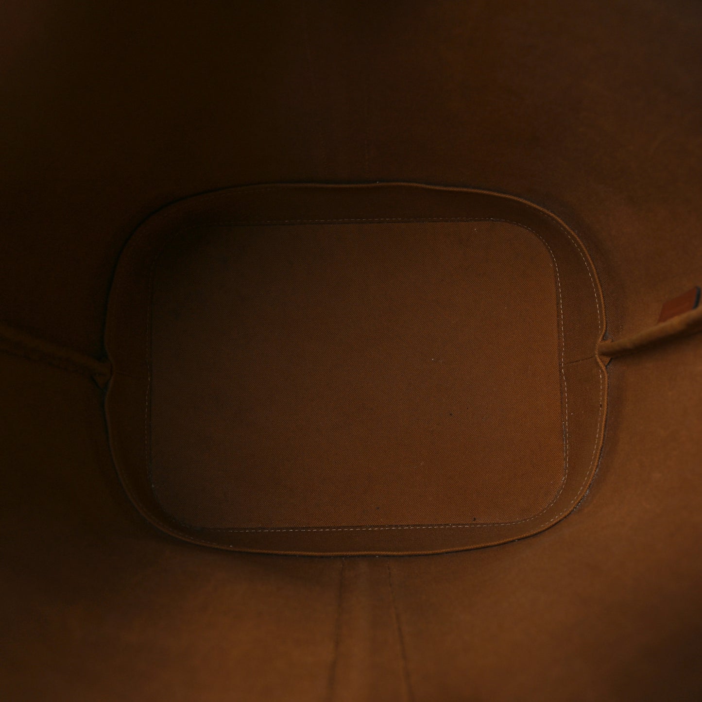 Triomphe Canvas Calfskin Medium Bucket Bag Tan
