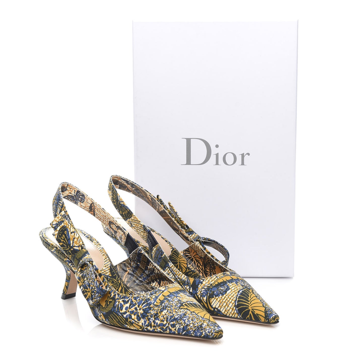 Toile De Jouy Sweet D Slingback Pumps 37 Blue Yellow