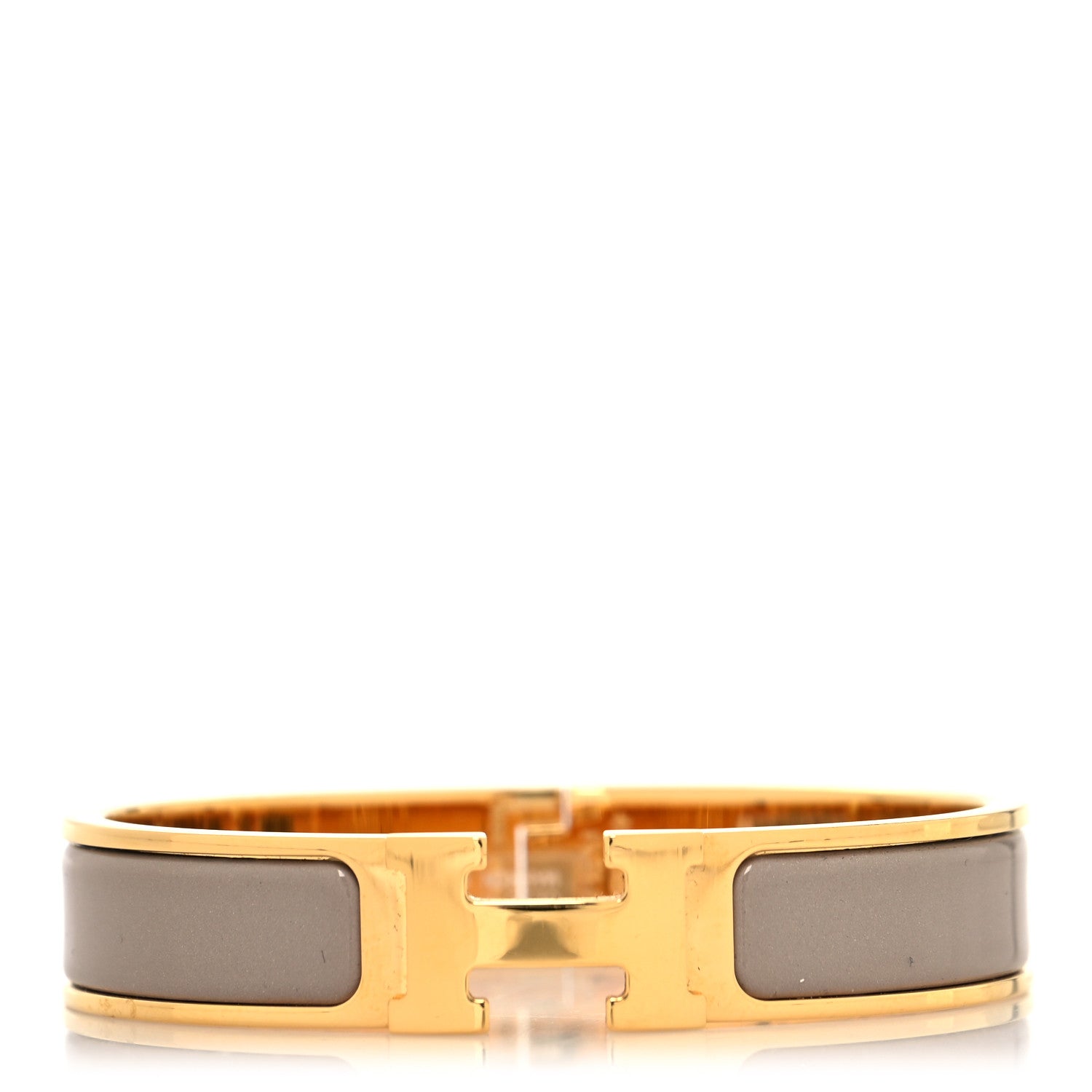 Hermes Enamel Clic Clac H Narrow Bracelet PM Marron Glace 1 of 5