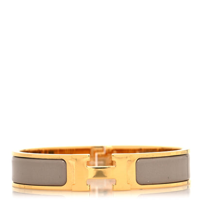 Hermes Enamel Clic Clac H Narrow Bracelet PM Marron Glace 1 of 5
