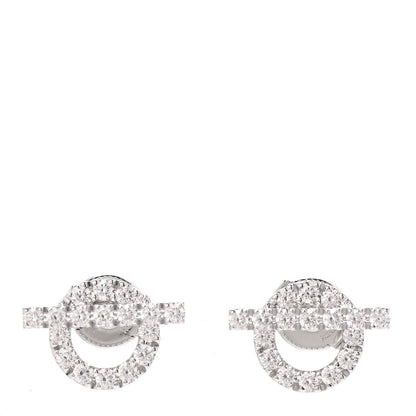 Hermes 18K White Gold Diamond Finesse Earrings 1 of 5