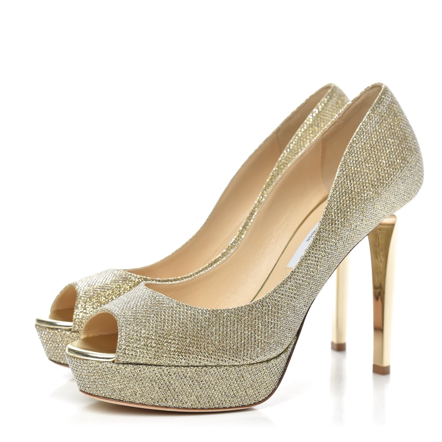 Jimmy Choo Lame Glitter Dahlia Pumps 40 Gold 3 of 9