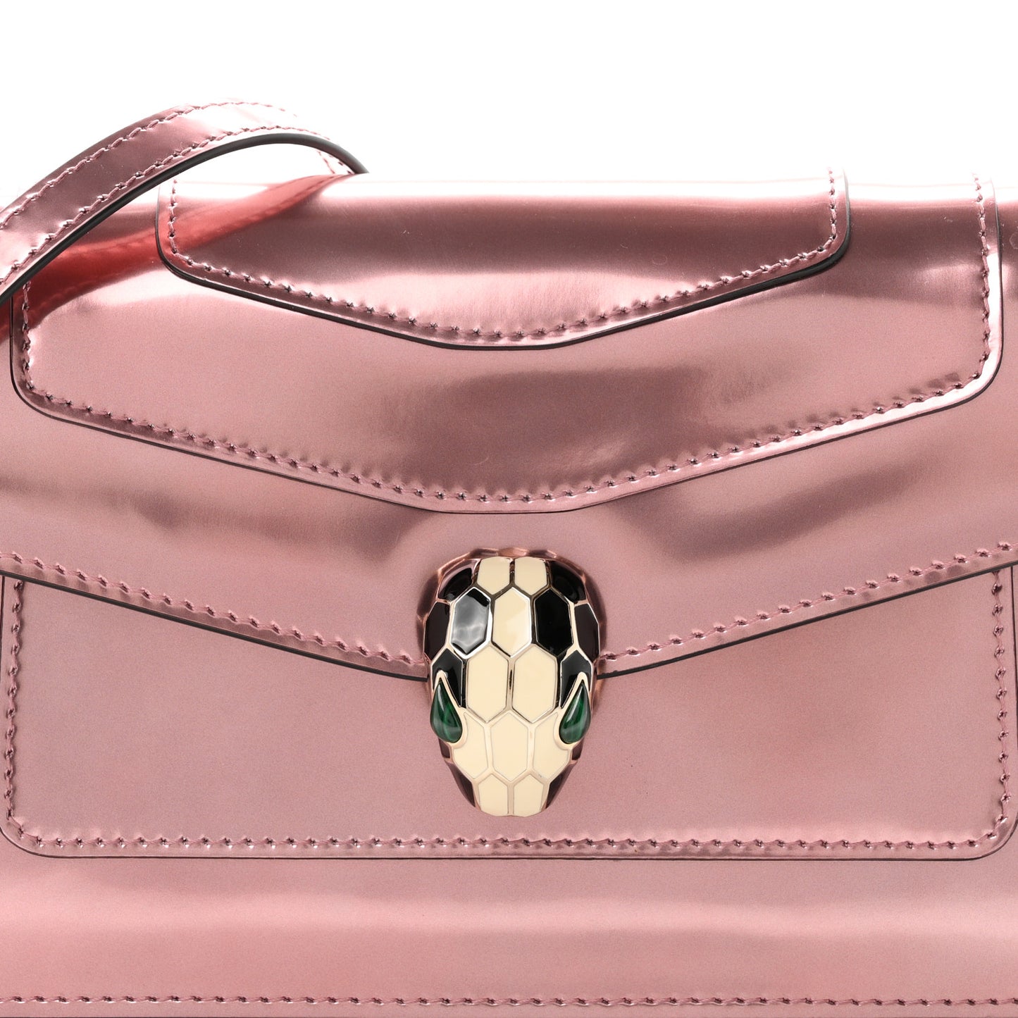 Metallic Calfskin Serpenti Forever Crossbody Bag Rose Quartz