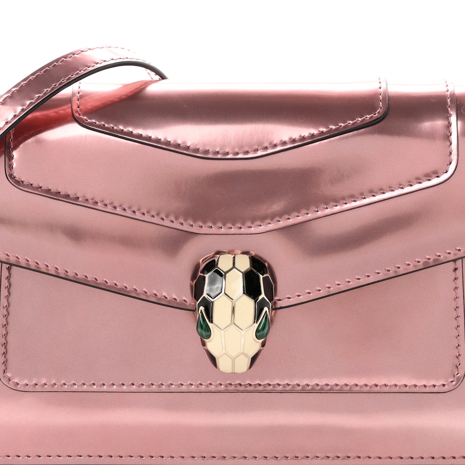 Bulgari Metallic Calfskin Serpenti Forever Crossbody Bag Rose Quartz 8 of 10