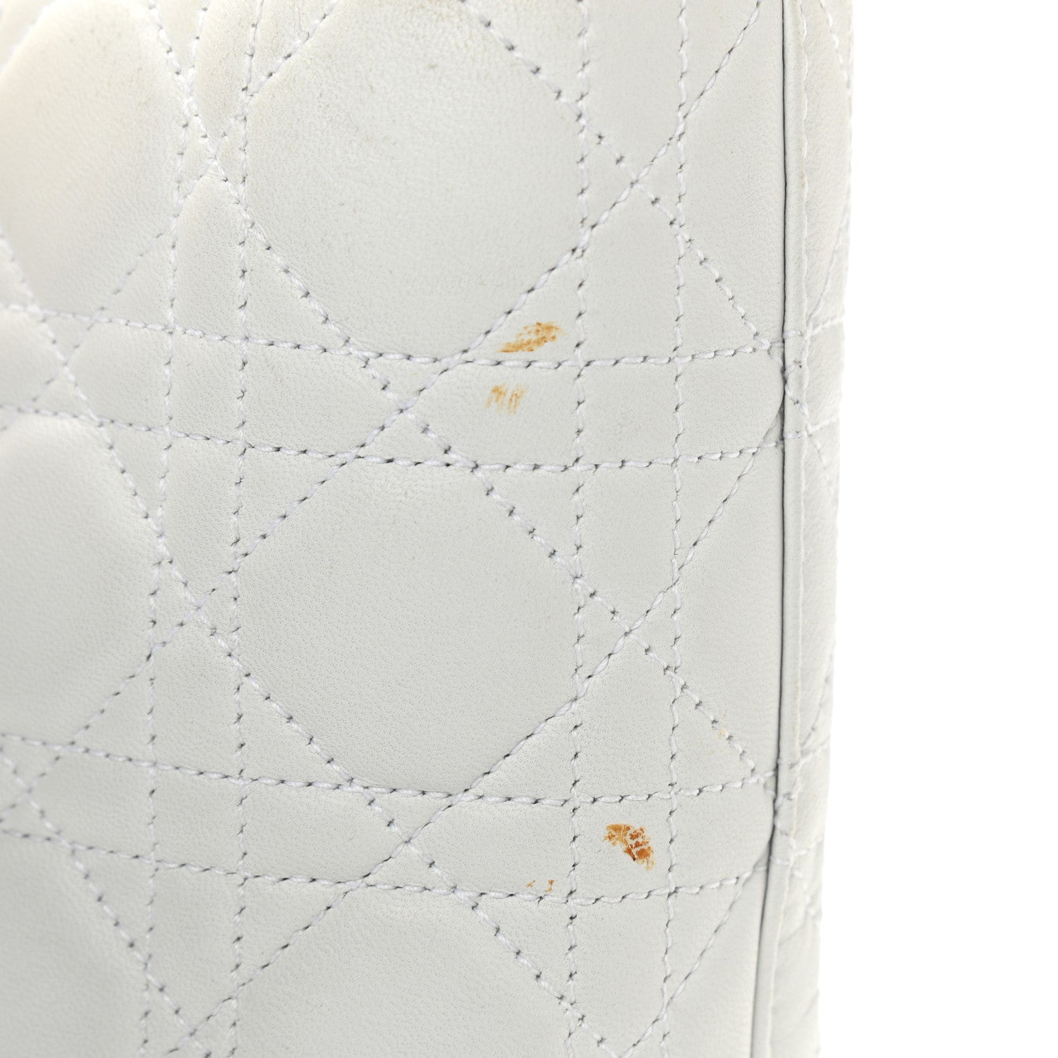 Christian Dior Lambskin Cannage Large Lady Dior Shopper Tote White 15 of 16