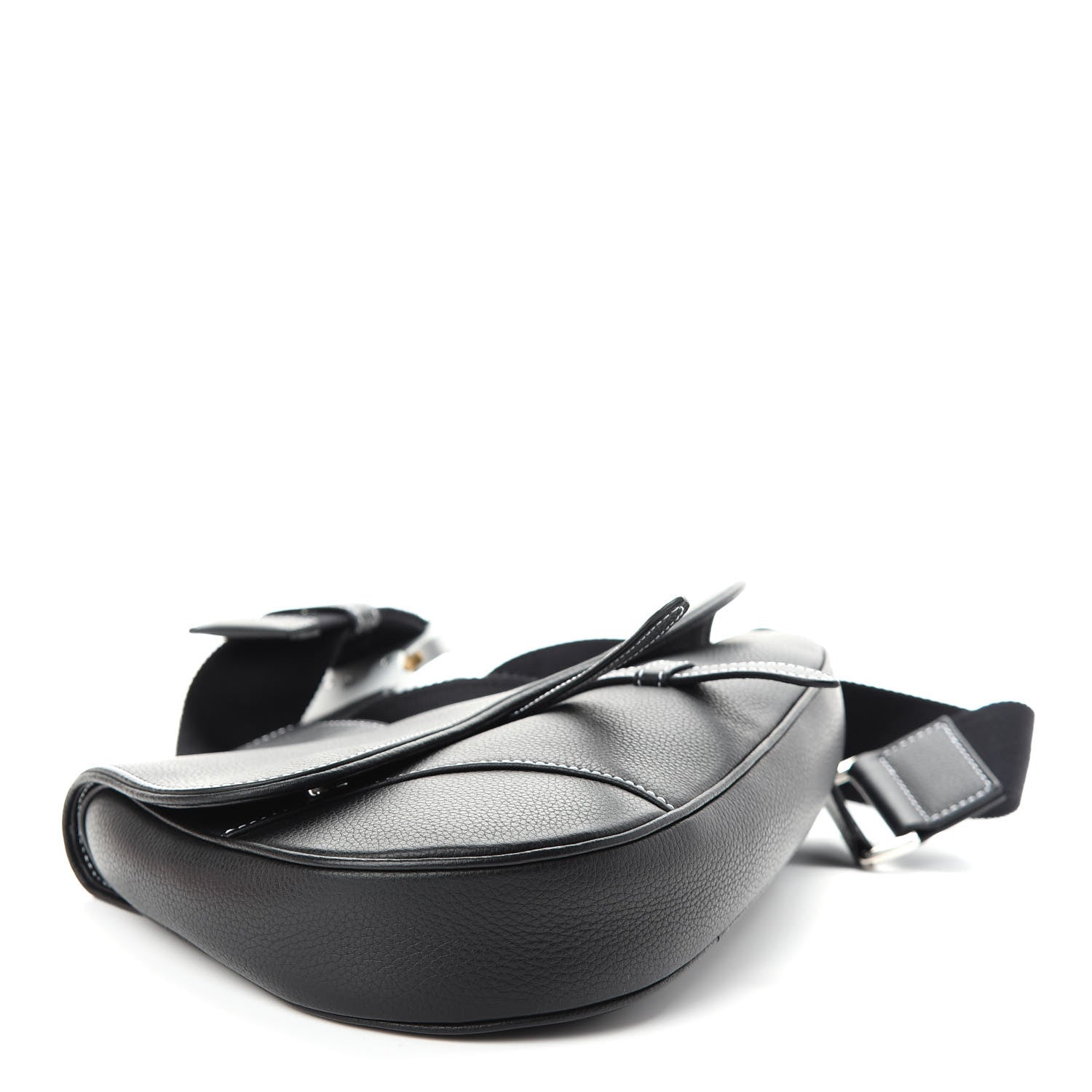 Christian Dior Calfskin Mens Saddle Bag Black 4 of 12