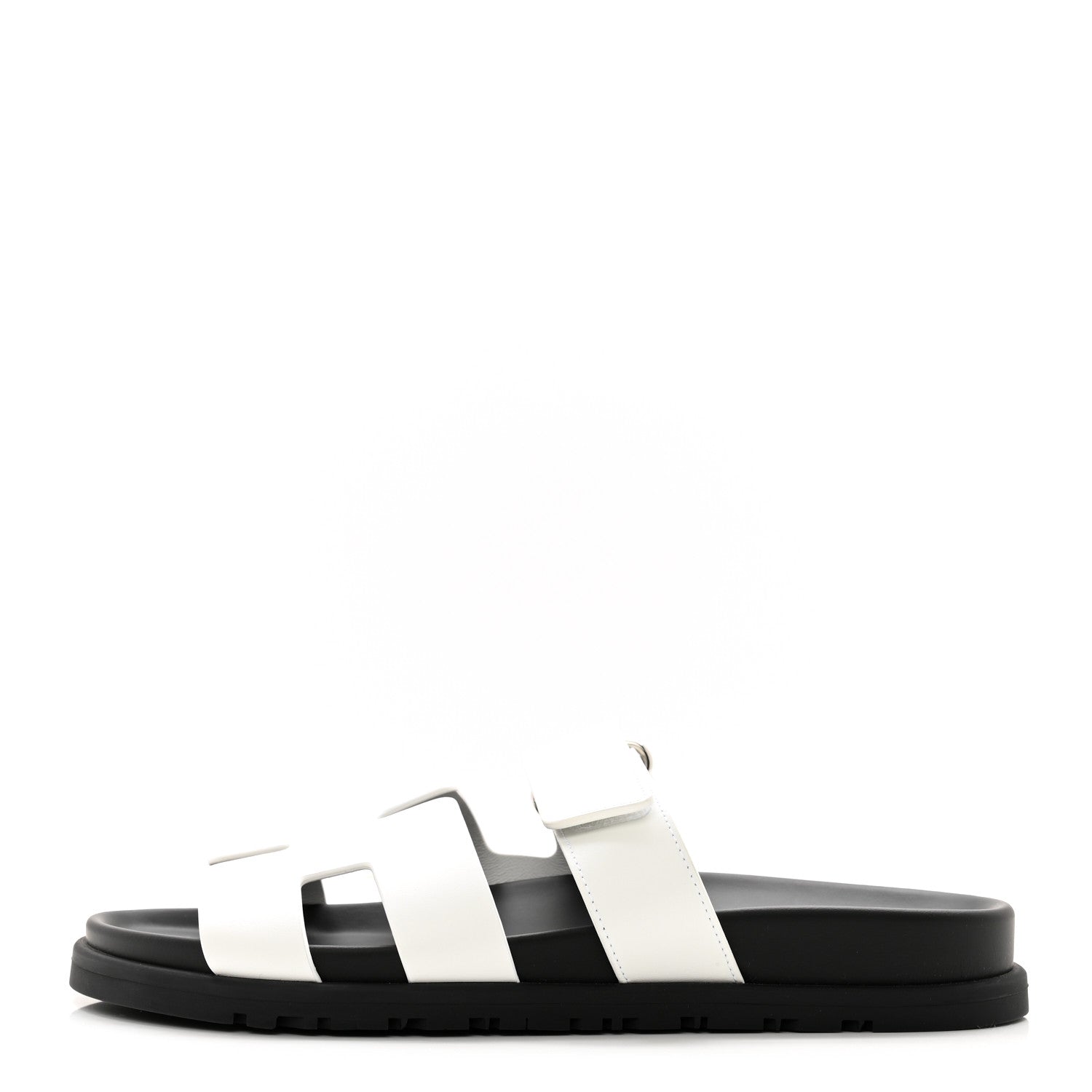 Hermes Calfskin Womens Chypre Sandals 37 White 1 of 9